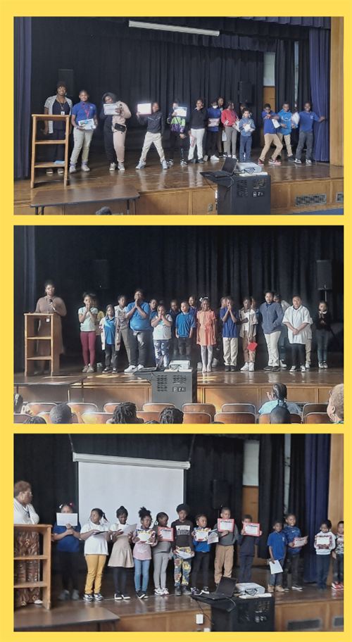 Students on stage